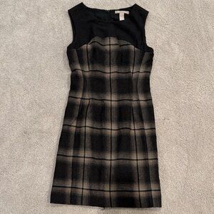 Banana Republic Factory Black and Brown Checkered Mini Dress
